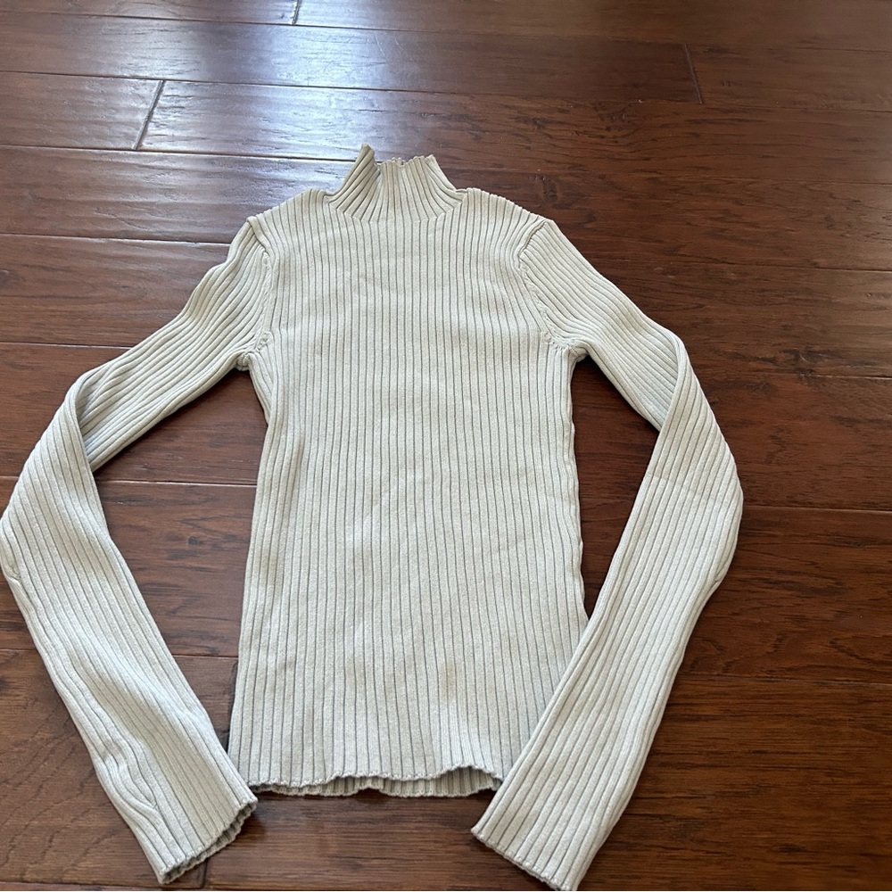 Zara small ribbed grey Turtleneck Sweater